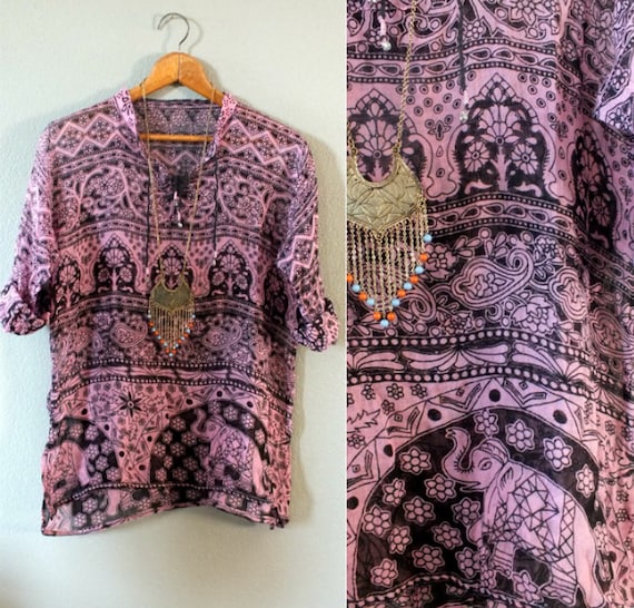 Vintage Ethnic Paisley Print Floral Print India Fe