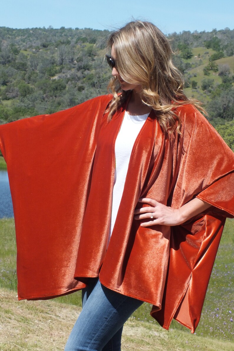 orange duster cardigan