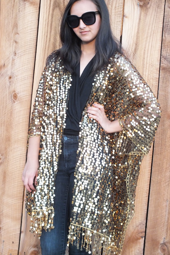 plus size glitter kimono