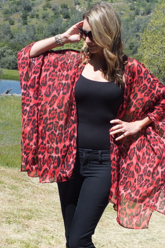 red leopard print top plus size
