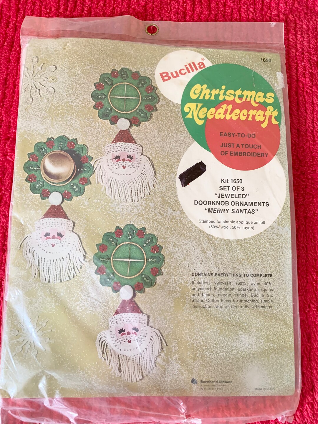 Vintage Bucilla Felt/sequin Kitkit 1650 merry Etsy