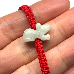 Jade Bracelet, Carved Jade Rat, Chinese Bracelet, Good Luck Bracelet, Jade Mouse, Jade Chinese Zodiac Rat Adjustable Red Cord Bracelet