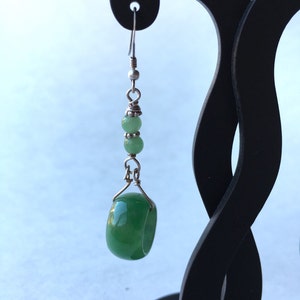 Jade Earrings, Carved Jade Earrings, Chinese Earrings, Jade Ring Earrings, Jade Jewellery, Green Jade Ring 925 Sterling Silver Earrings image 6