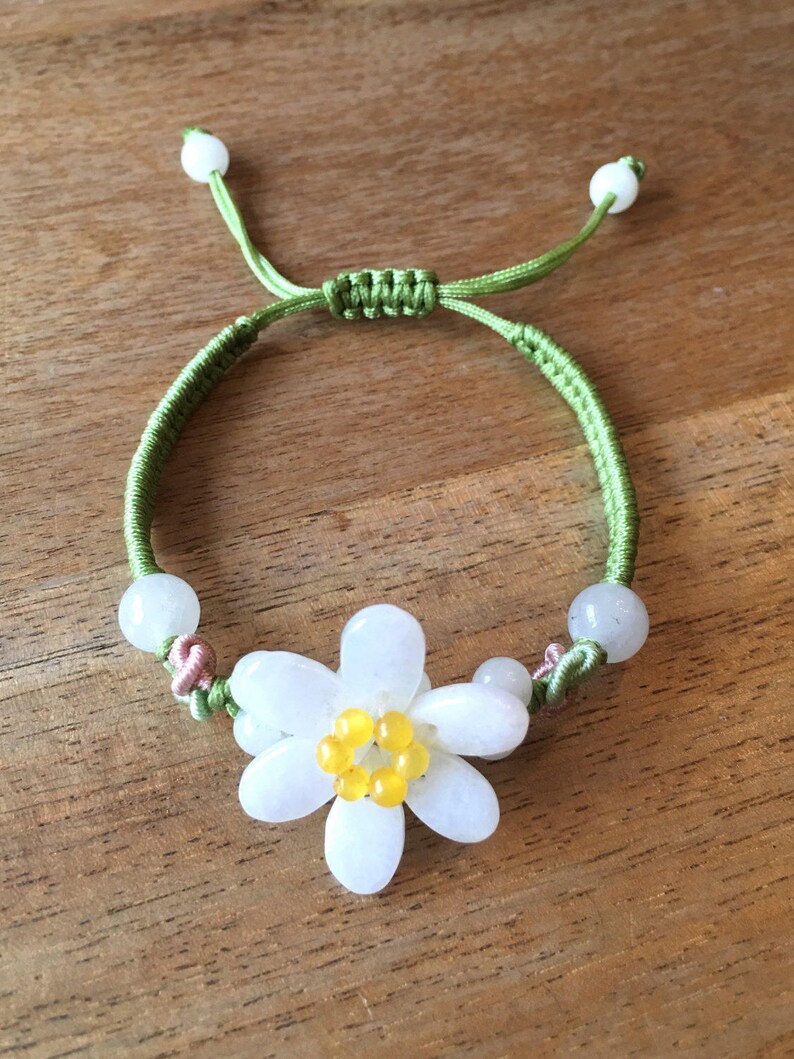 Jade Bracelet Jade Flower Bracelet Chinese Bracelet Good Etsy - image 0