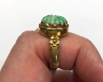 アンティーク翡翠リング、翡翠毒リング、中国製リング、アンティーク