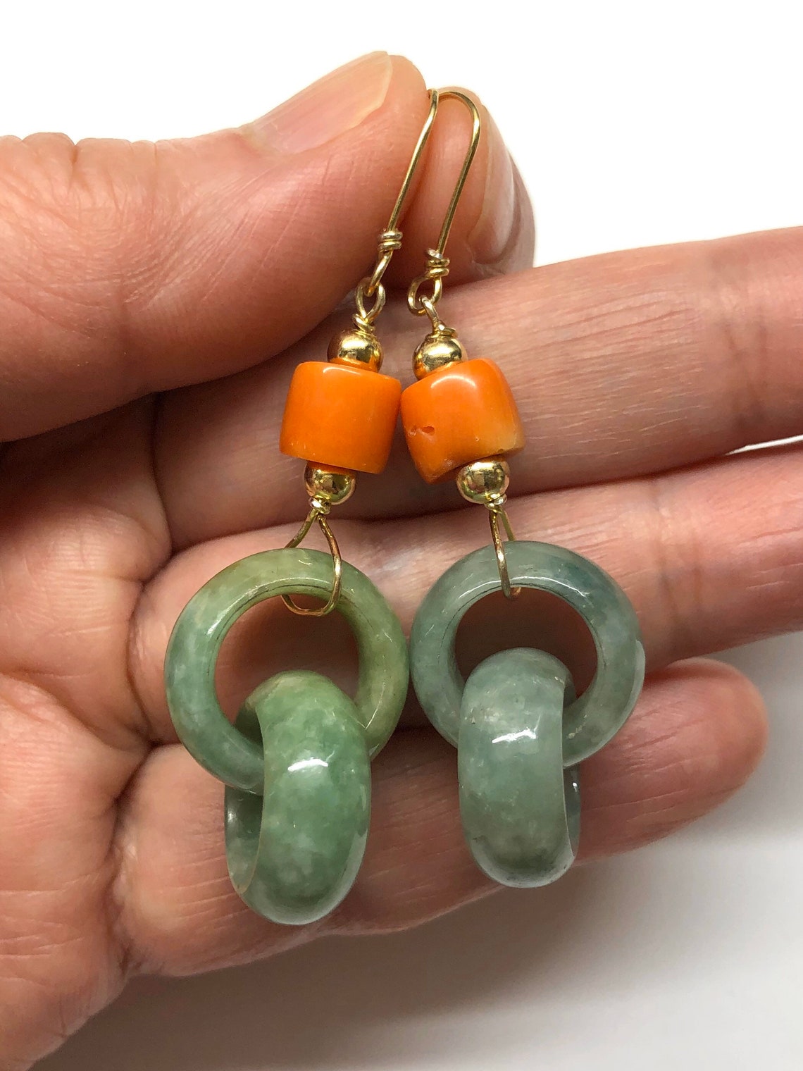 Antike Jade Ohrringe geschnitzte antike Jade Kette Etsy