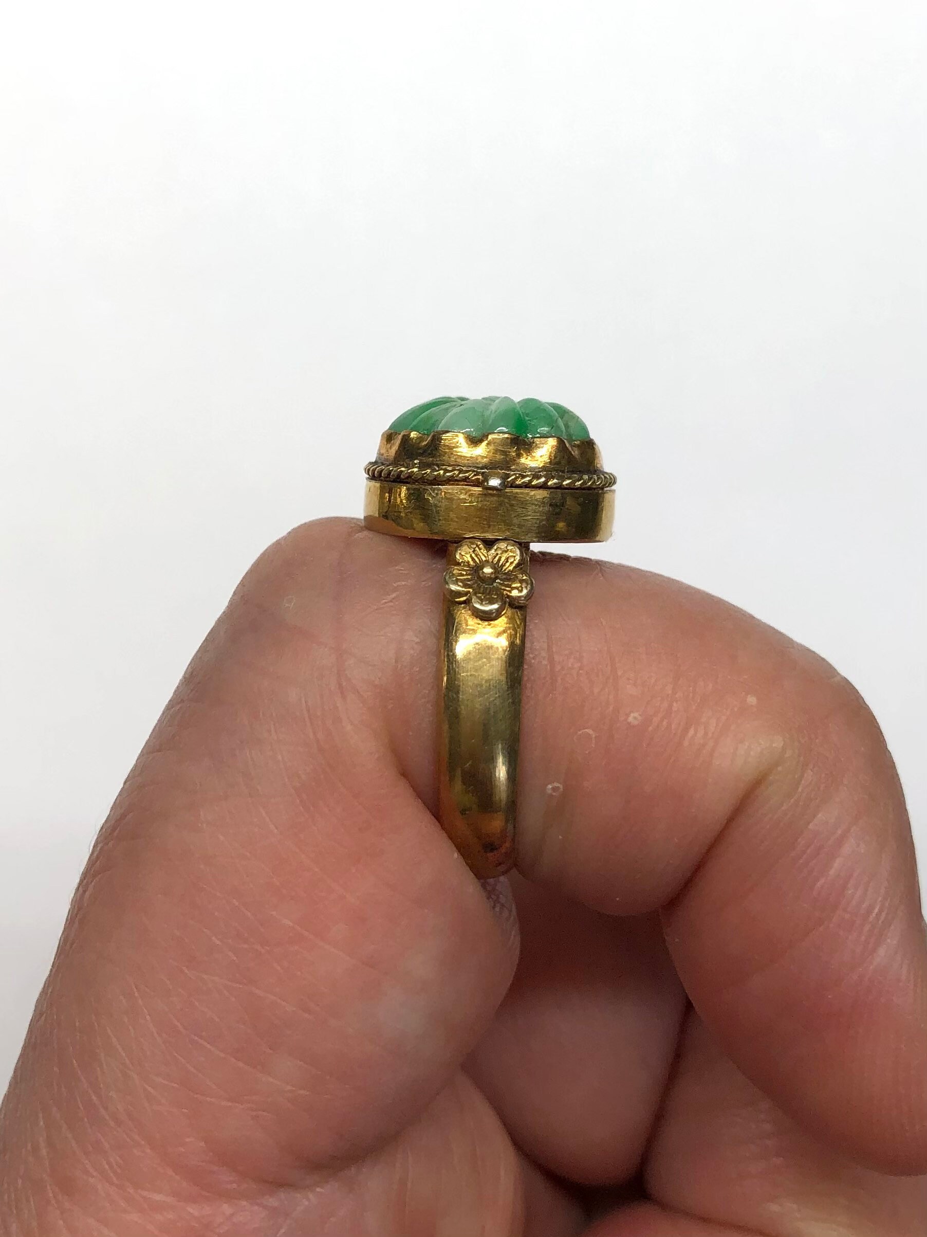 アンティーク翡翠リング、翡翠毒リング、中国製リング、アンティーク