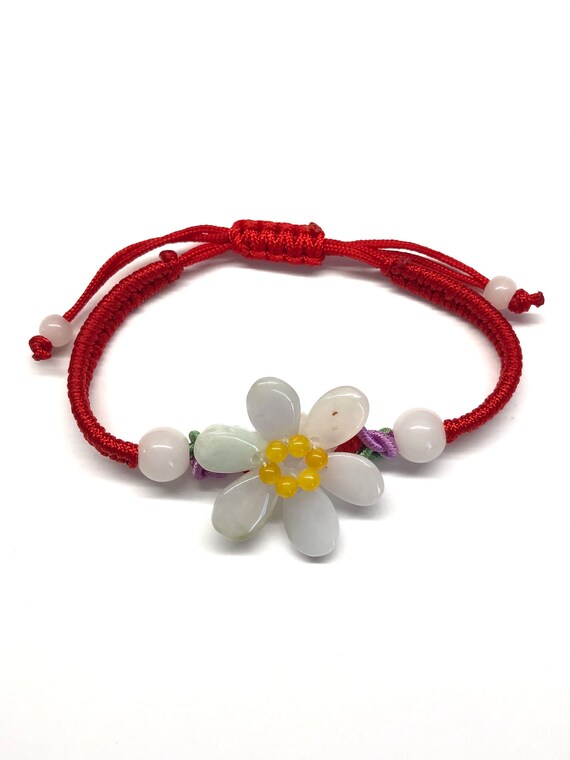 Bracelet Ancien Manchette - Jade Sculpté, Corail Et Argent Massif 925, Occasion