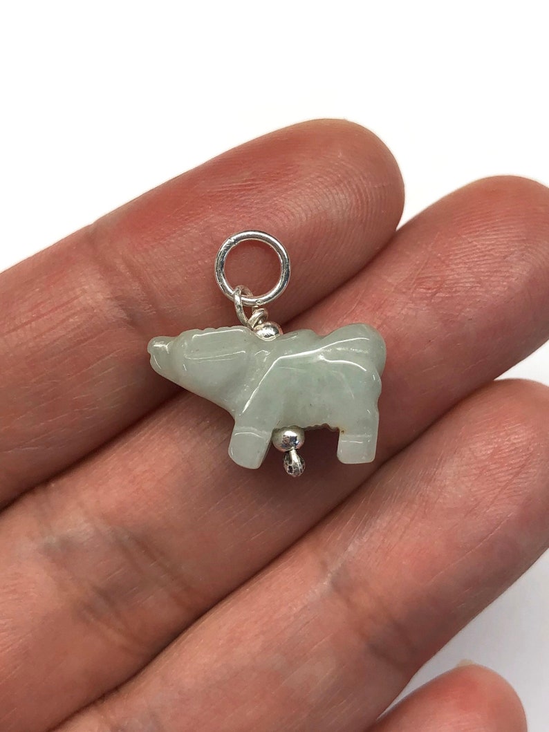 Carved Jade Ox Charm Chinese Zodiac Ox Pendant Chinese Lucky | Etsy