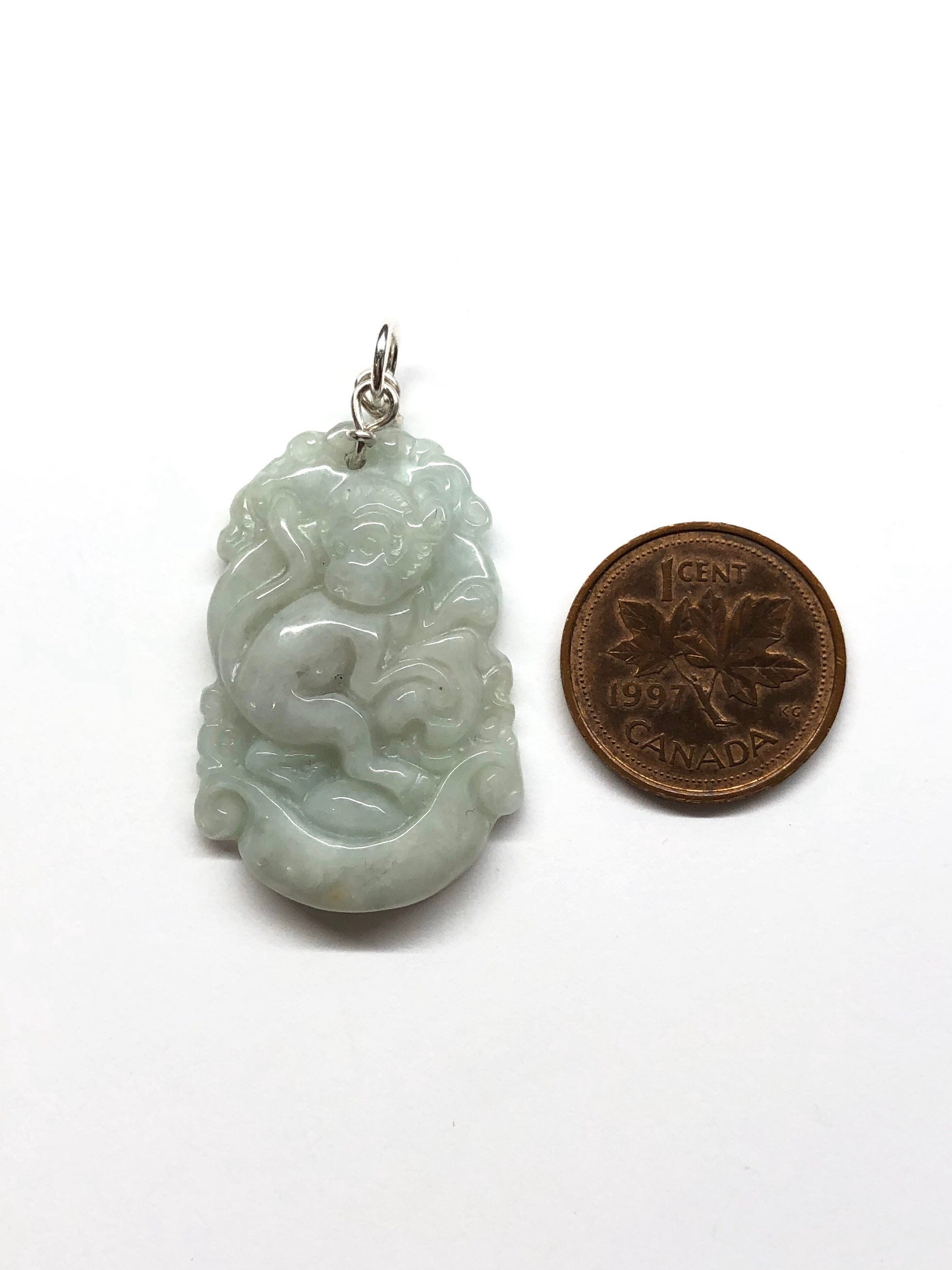 Jade Pendant Jade Monkey Pendant Carved Jade Monkey Pendant Etsy