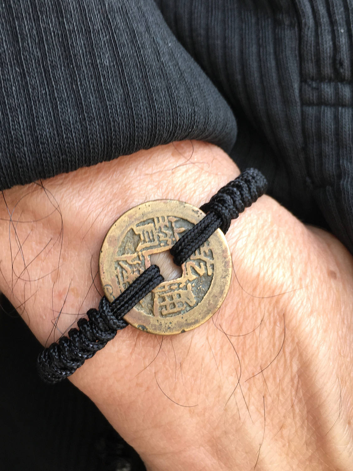 中国、年代物、貴重❗紫銅製、龍ブレスレット❗ Antique Good Luck Chinese Old Coin Bracelet, Authentic Qing