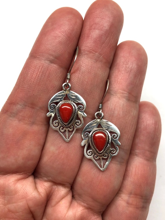 Genuine coral best sale earrings