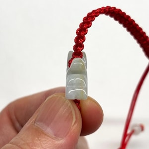 Pulsera de caballo de jade, pulsera china de la suerte, pulsera de caballo de jade de la buena suerte, pulsera de caballo de jade tallado del zodíaco chino con cordón rojo ajustable. imagen 8