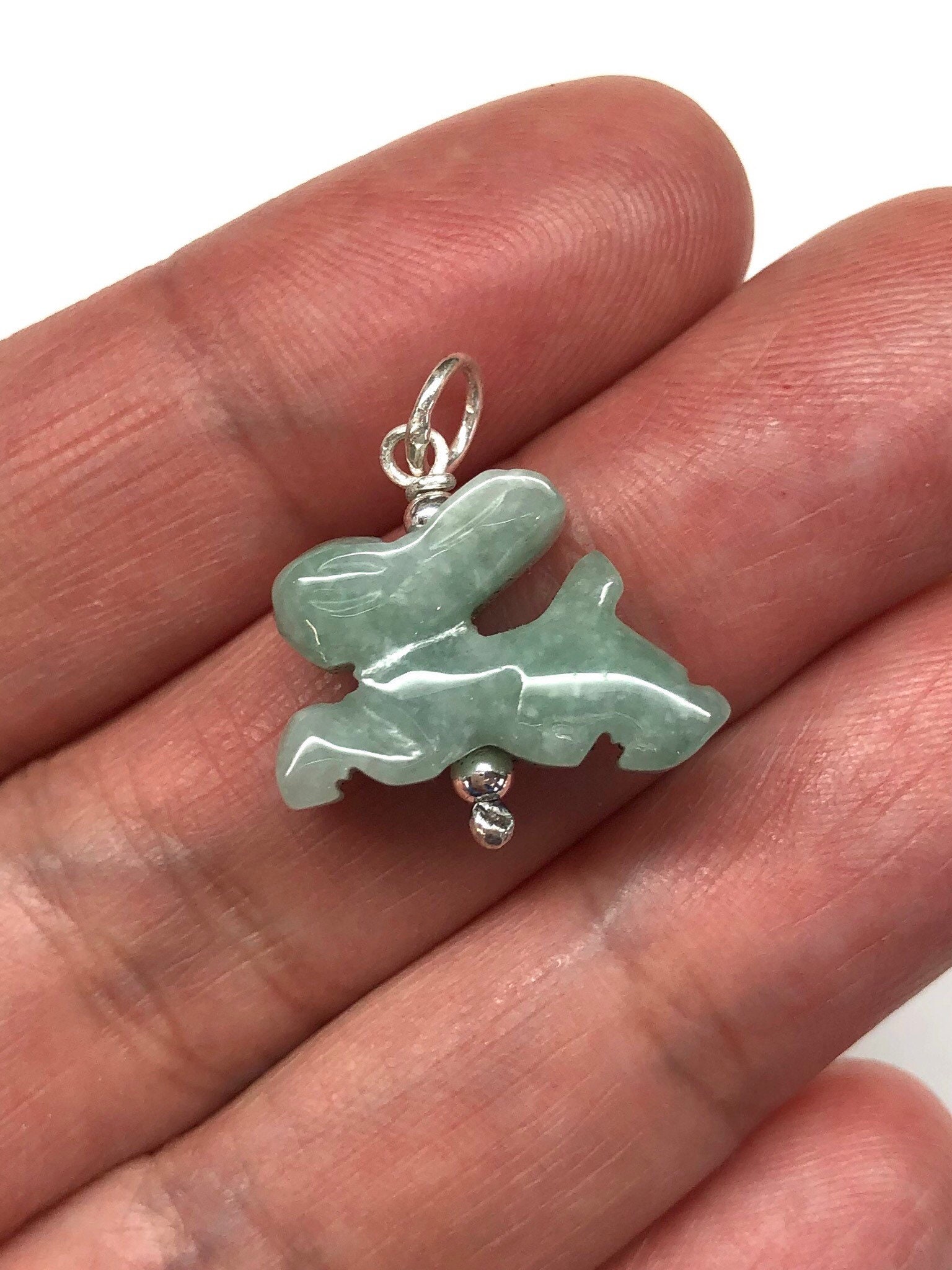 Carved Jade Rabbit Charm Chinese Zodiac Jade Rabbit Pendant | Etsy