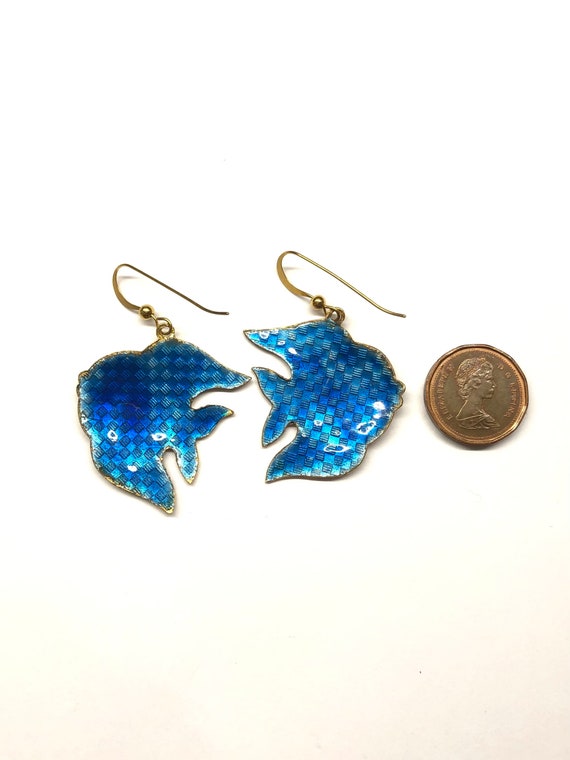 Vintage Fish Earrings, Angelfish Earrings, Chines… - image 6