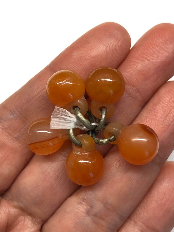 Red Agate Buttons, Carnelian Buttons, Antique Chi… - image 3