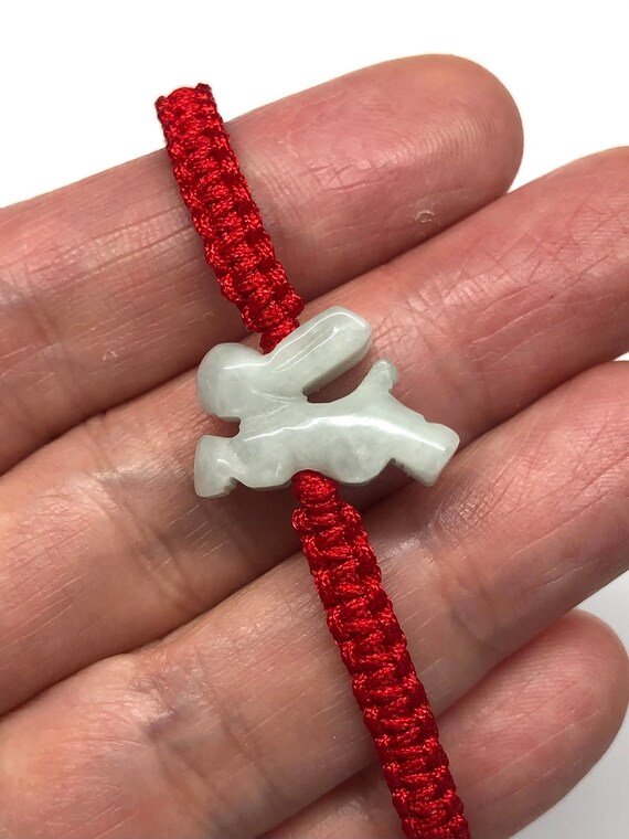 Chinese Zodiac Rabbit Nafu Bracelet Auspicious Lucky Jade Bunny Figurine  Pendant Bracelets Ladies Hand Chain Jewelry Accessories
