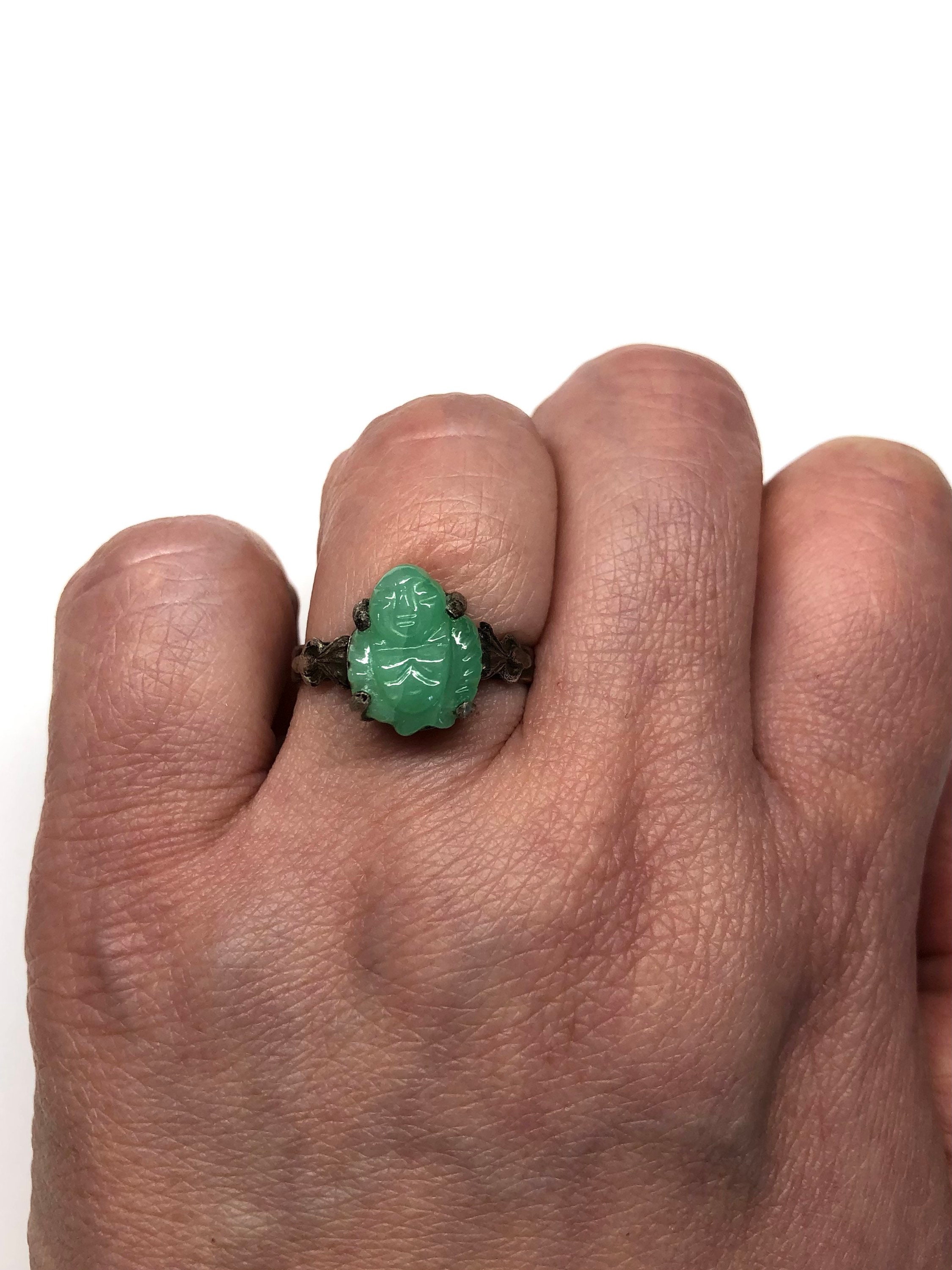 Jade buddha ring deals