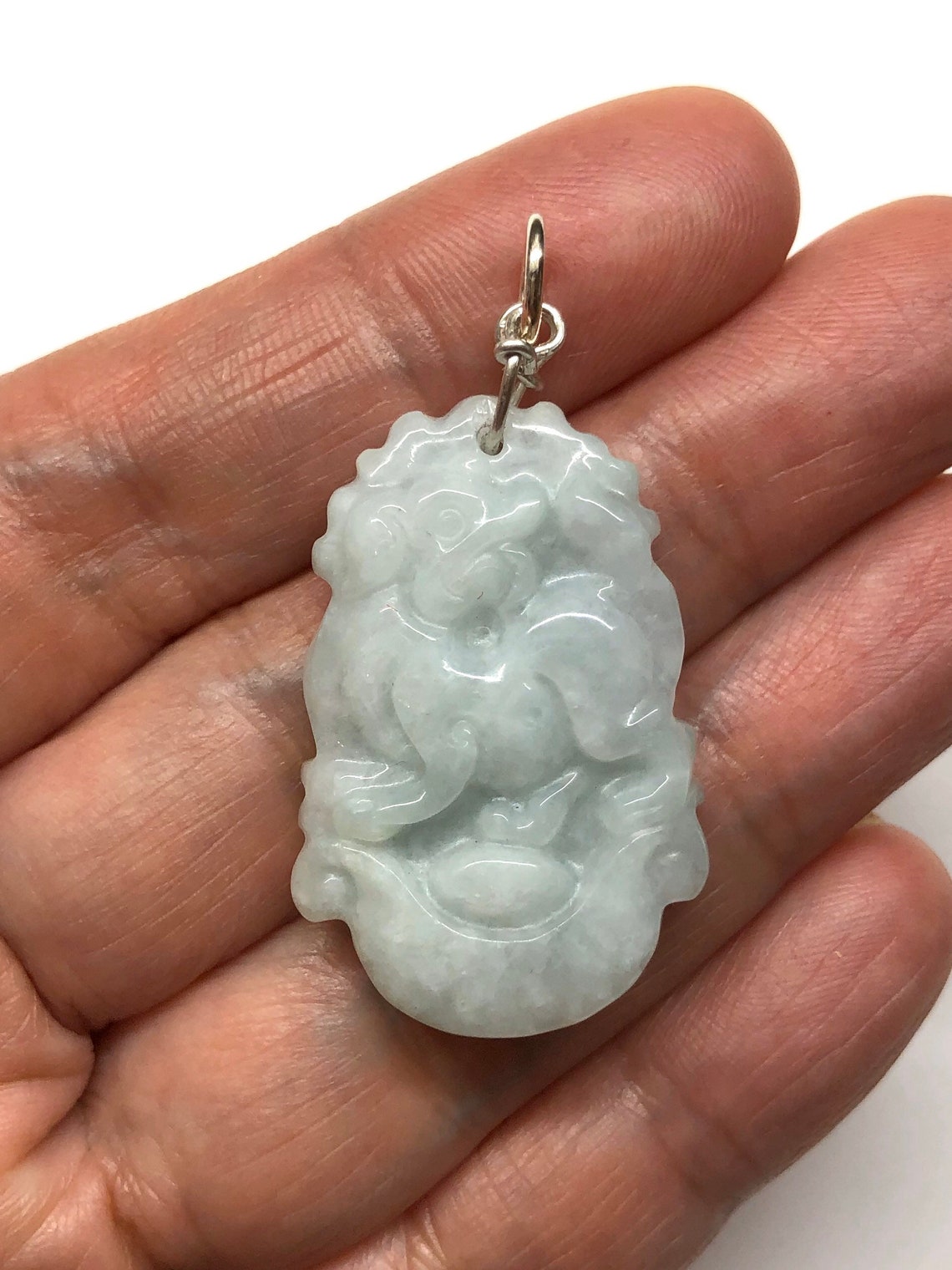 Jade Pendant Carved Jade Dog Pendant Chinese Zodiac Dog Etsy