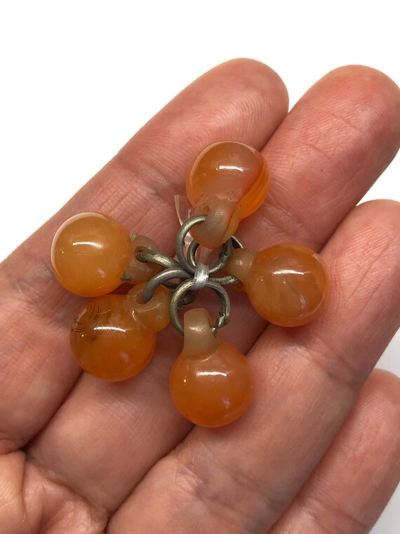 Red Agate Buttons, Carnelian Buttons, Antique Chi… - image 4