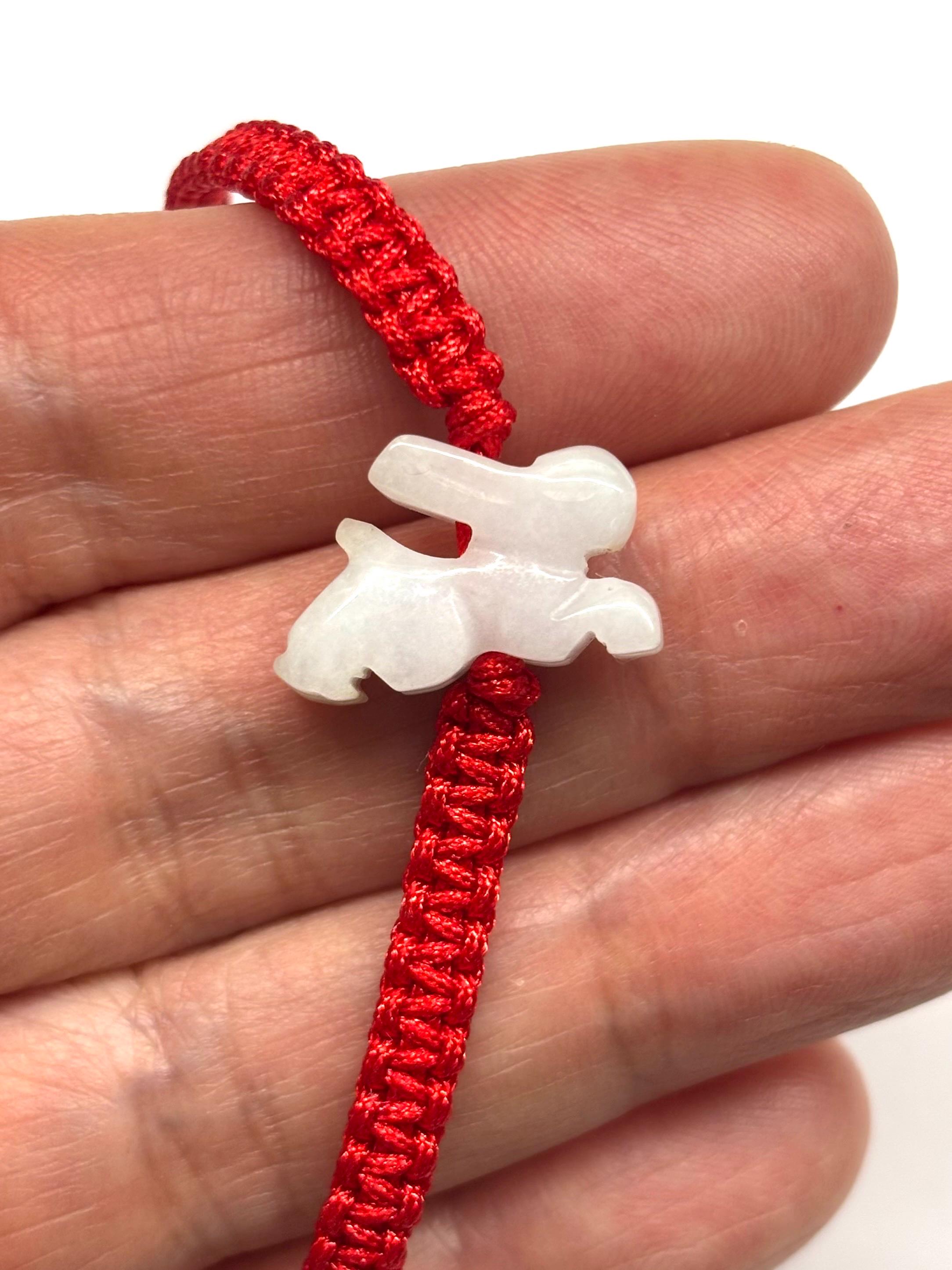 Jade Rabbit Bracelet, Chinese Lucky Bracelet, Good Luck Jade Bunny