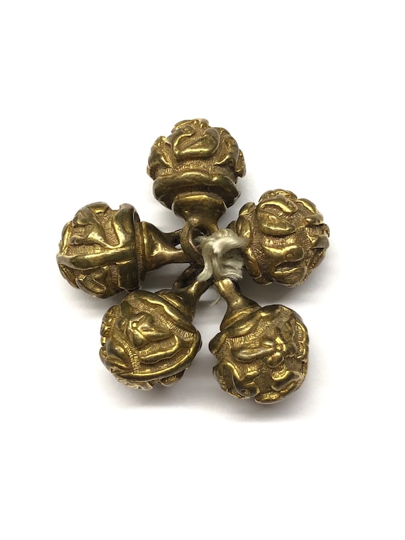 Antique Chinese Buttons, Antique Chinese Gilt Brass Buttons