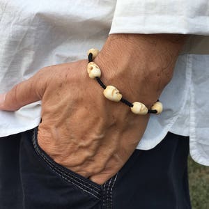 Good Luck Bracelet, Five Ghosts Transfer Wealth Magic (五鬼運財) Bracelet, Chinese Bracelet, Lucky Bracelet, Lucky Ox Bone Skull Bracelet