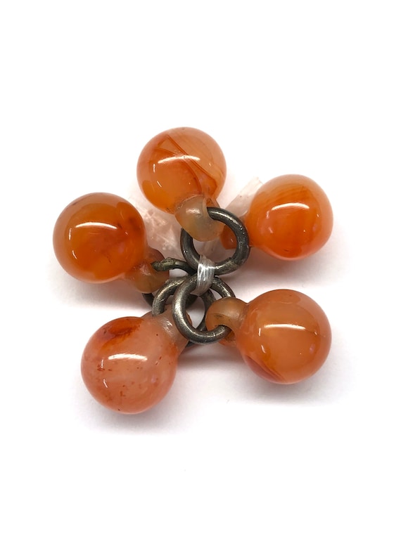 Red Agate Buttons, Carnelian Buttons, Antique Chin