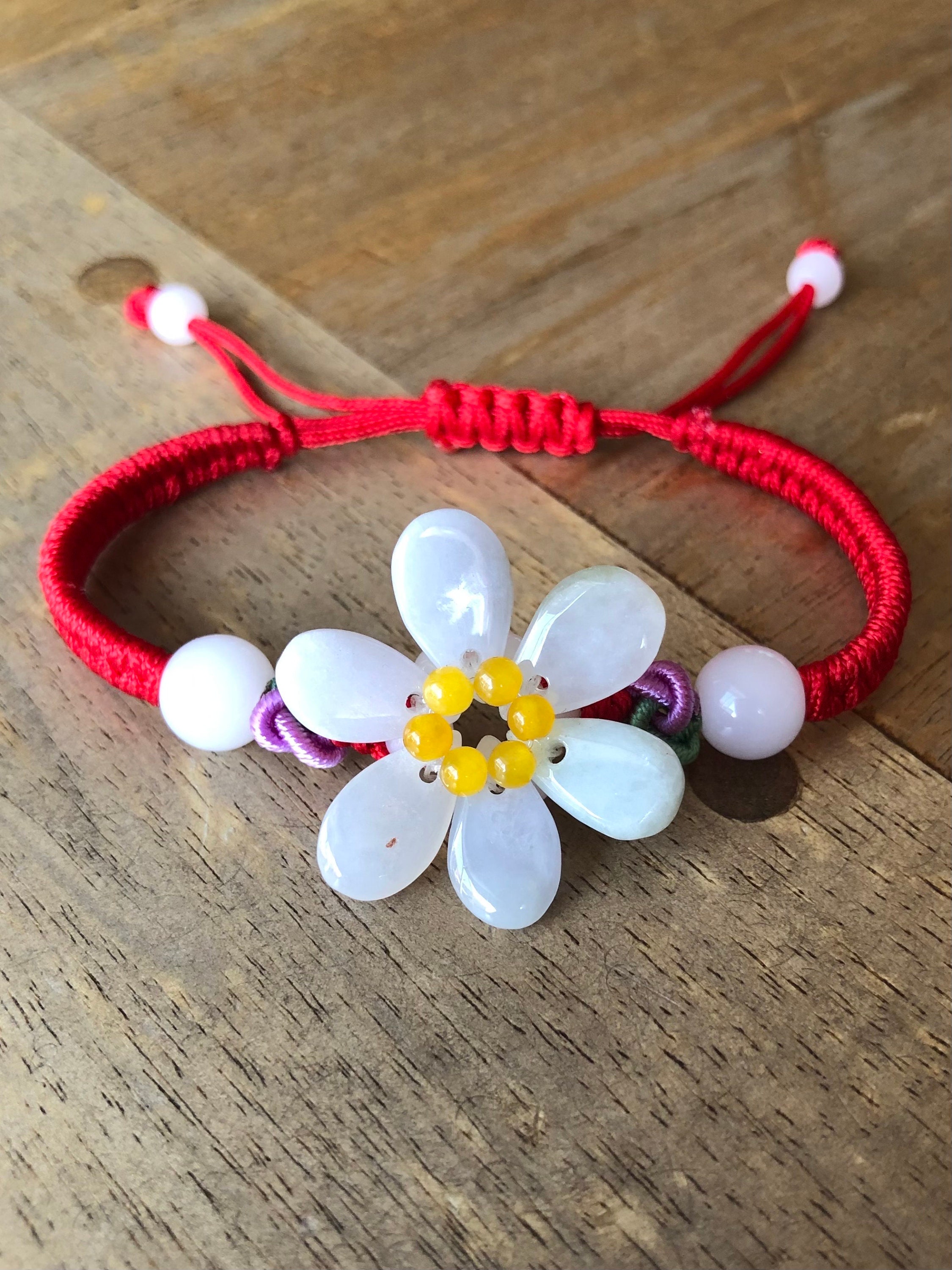 Jade Bracelet, Jade Flower Bracelet, Chinese Bracelet, Good Luck