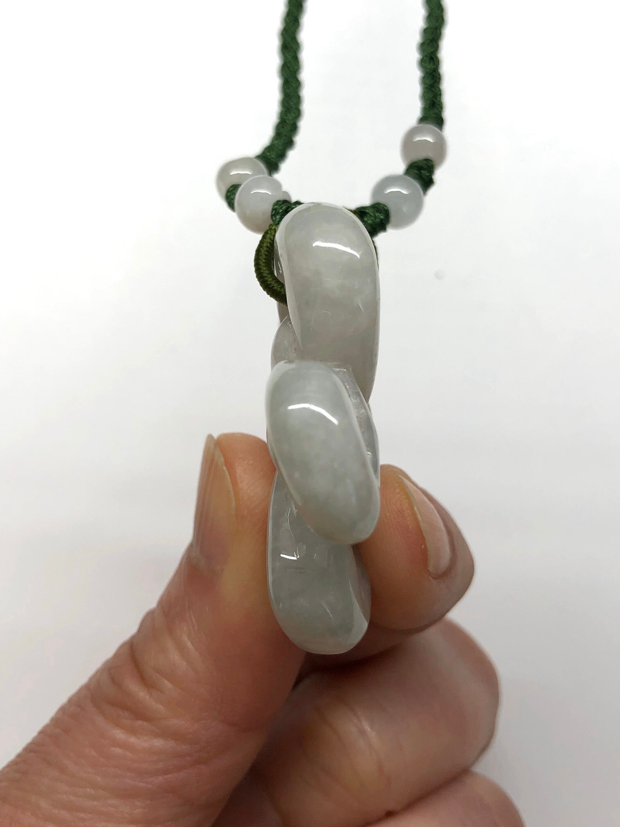 Carved Jade Pendant, Jade Endless Knot Pendant Necklace