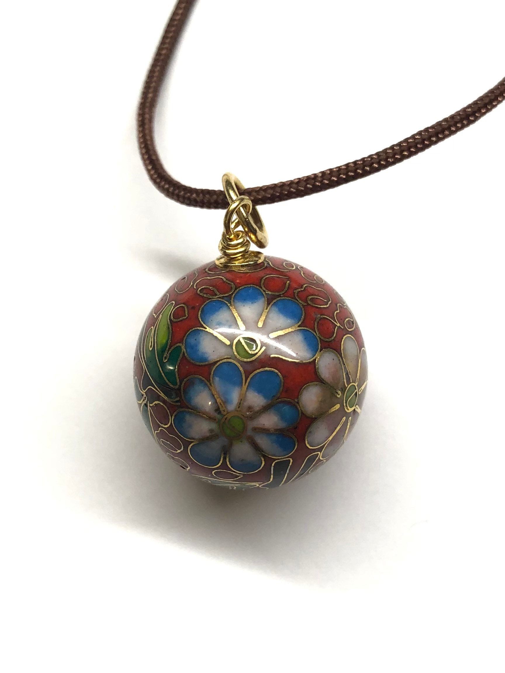 Chinese Cloisonne Pendant, Chinese Enamel Pendant, Vintage