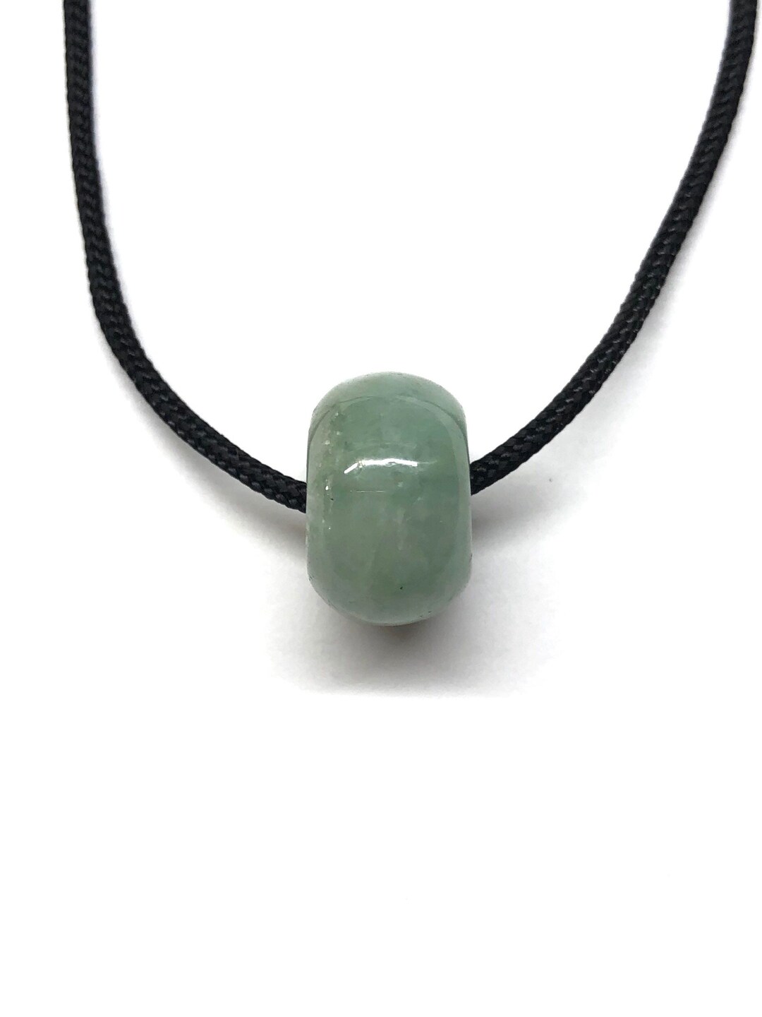 Jade Necklace, Carved Jade Bead Necklace, Green Jade Necklace