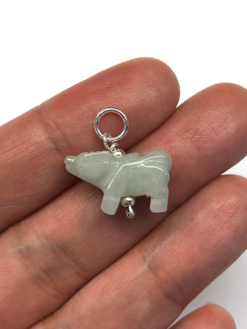 Carved Jade Ox Charm Chinese Zodiac Ox Pendant Chinese Lucky Etsy