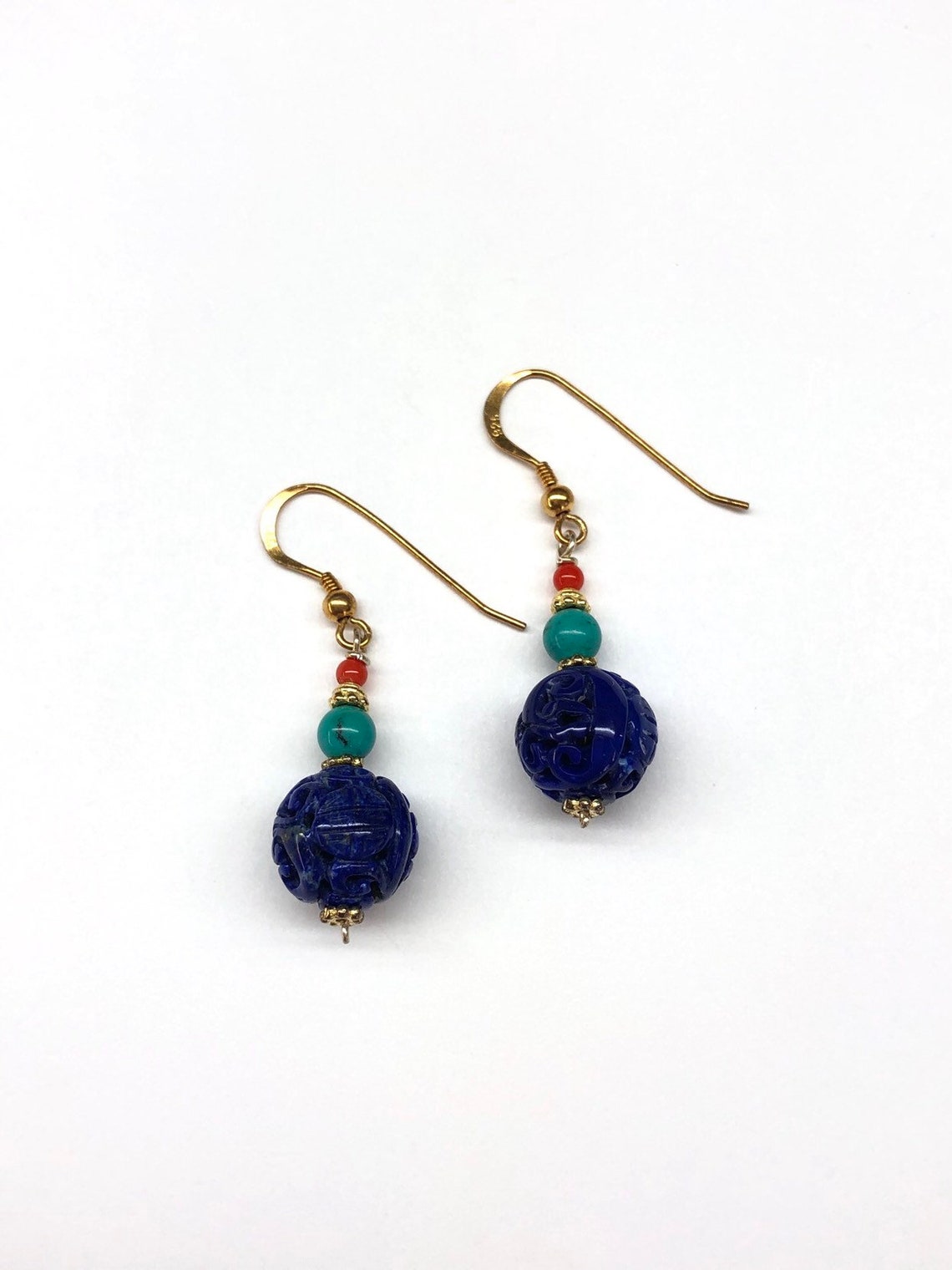 Lapis Earrings Turquoise Earrings Carved Natural Colour - Etsy Canada
