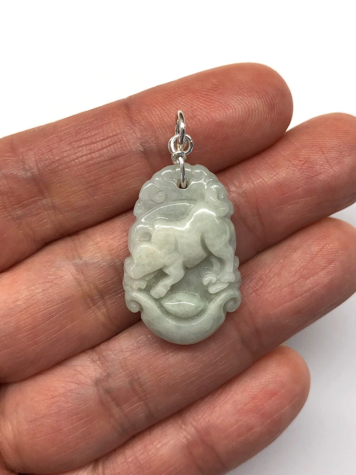Jade Pendant Jade Ox Pendant Carved Jade Ox Pendant Chinese Etsy