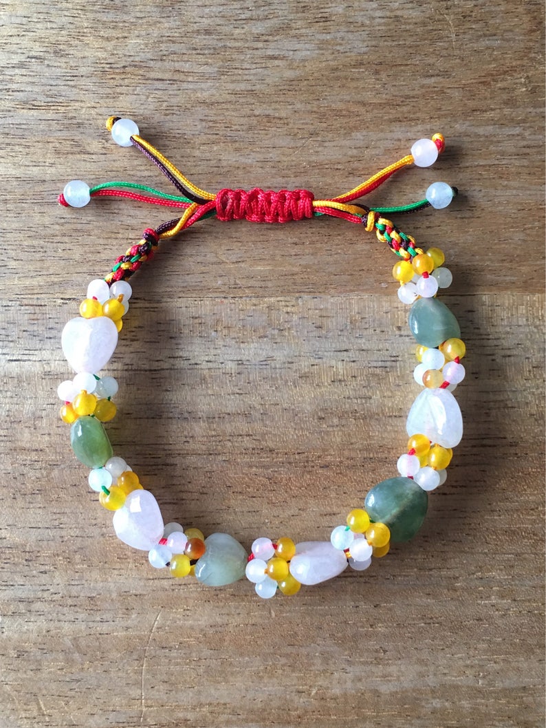 Jade Heart Bead Bracelet Jade Bead Adjustable Cord Bracelet Heart Shaped Jade Bracelet Chinese Bracelet Jade Jewellery Jade Bracelet