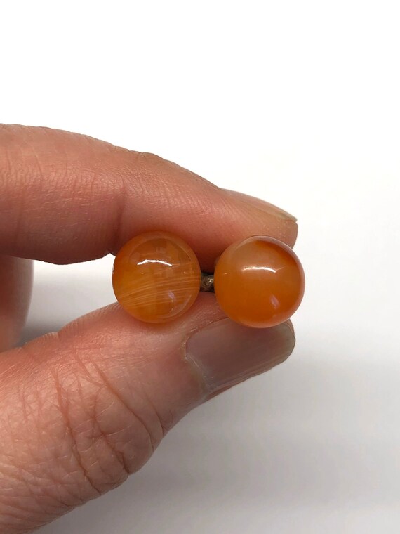 Red Agate Buttons, Carnelian Buttons, Antique Chi… - image 6