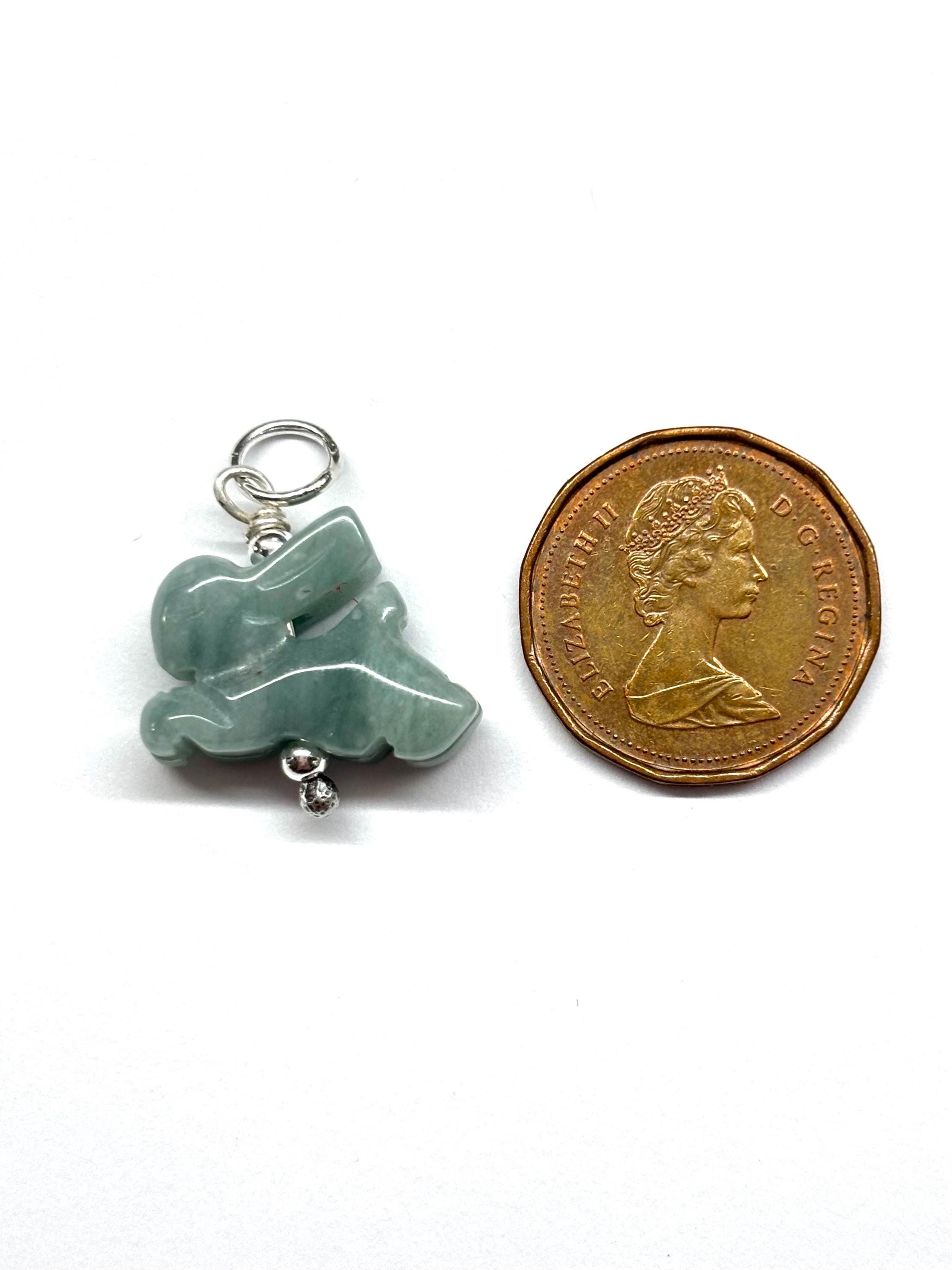 Jade Rabbit Charm Carved Jade Rabbit Charm, Chinese Zodiac Jade Rabbit Pendant, Jade ...
