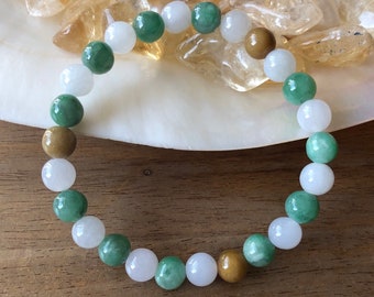 Jade Bracelet, Jade Jewellery, Chinese Bracelet, Chinese Lucky Bracelet, Good Luck Jade Bead Bracelet, Natural Colour Jade Bead Bracelet