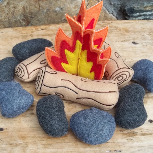 ON SALE and ready to ship !!  Felt  Campfire  Teepee Toy Room Decor  Pretend Play Photo Prop  Great gift idea