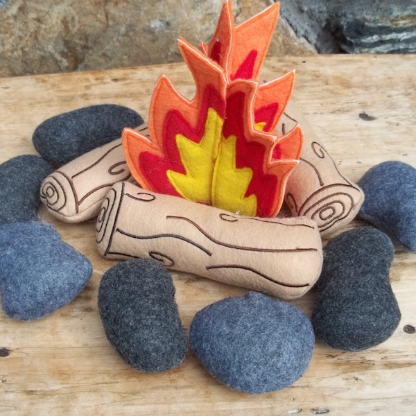 Kids Felt  Campfire  Teepee Toy Room Decor  Pretend Play Photo Prop  Great gift idea