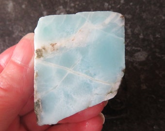 Beautiful Larimar  (Pectolite) 'The Dolphin Stone' (36.6 grams / 46 mm) Natural Slab or Slice (A4)  - FREE UK POSTAGE