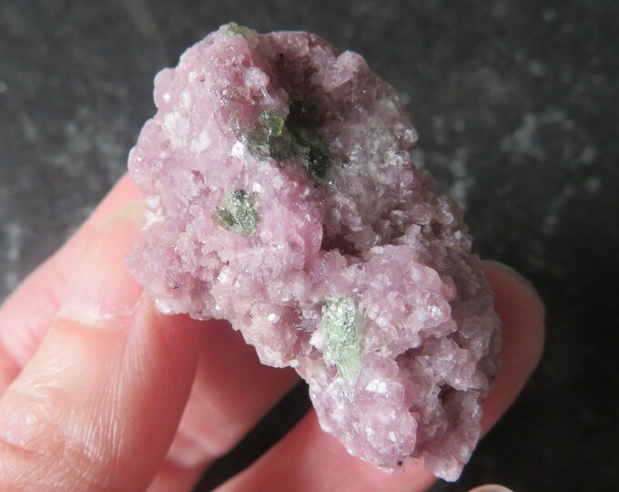 New Find Lepidolite 'Flower' With Green Tourmaline (20.1 grams / 44 mm) Natural Crystal (B1) - 'Angelic'  FREE UK POSTAGE