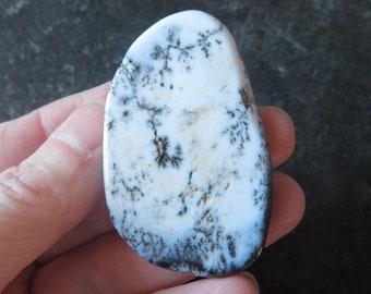 Rare Beautiful Genuine Merlinite  (12.0 grams / 51 mm) Slice / Flat Tumbled Stone  (D2)  - FREE UK POSTAGE