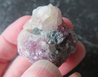 New Find Lepidolite 'Flower' With Green Tourmaline (17.8 grams / 30 mm) Natural Crystal (B8) - 'Angelic'  FREE UK POSTAGE