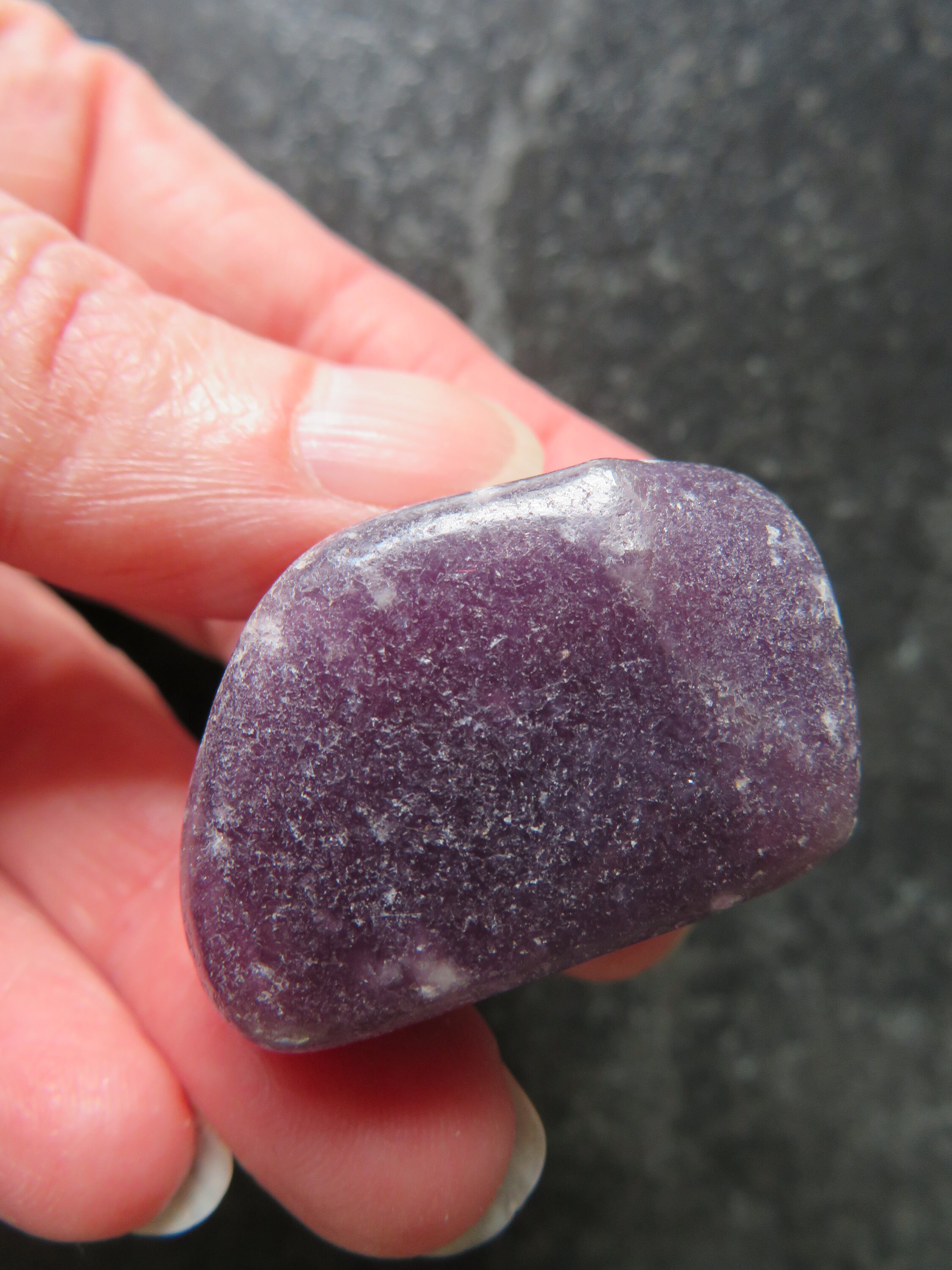 Lovely Dark Purple Lepidolite (27.1 grams / 30 mm) Tumbled