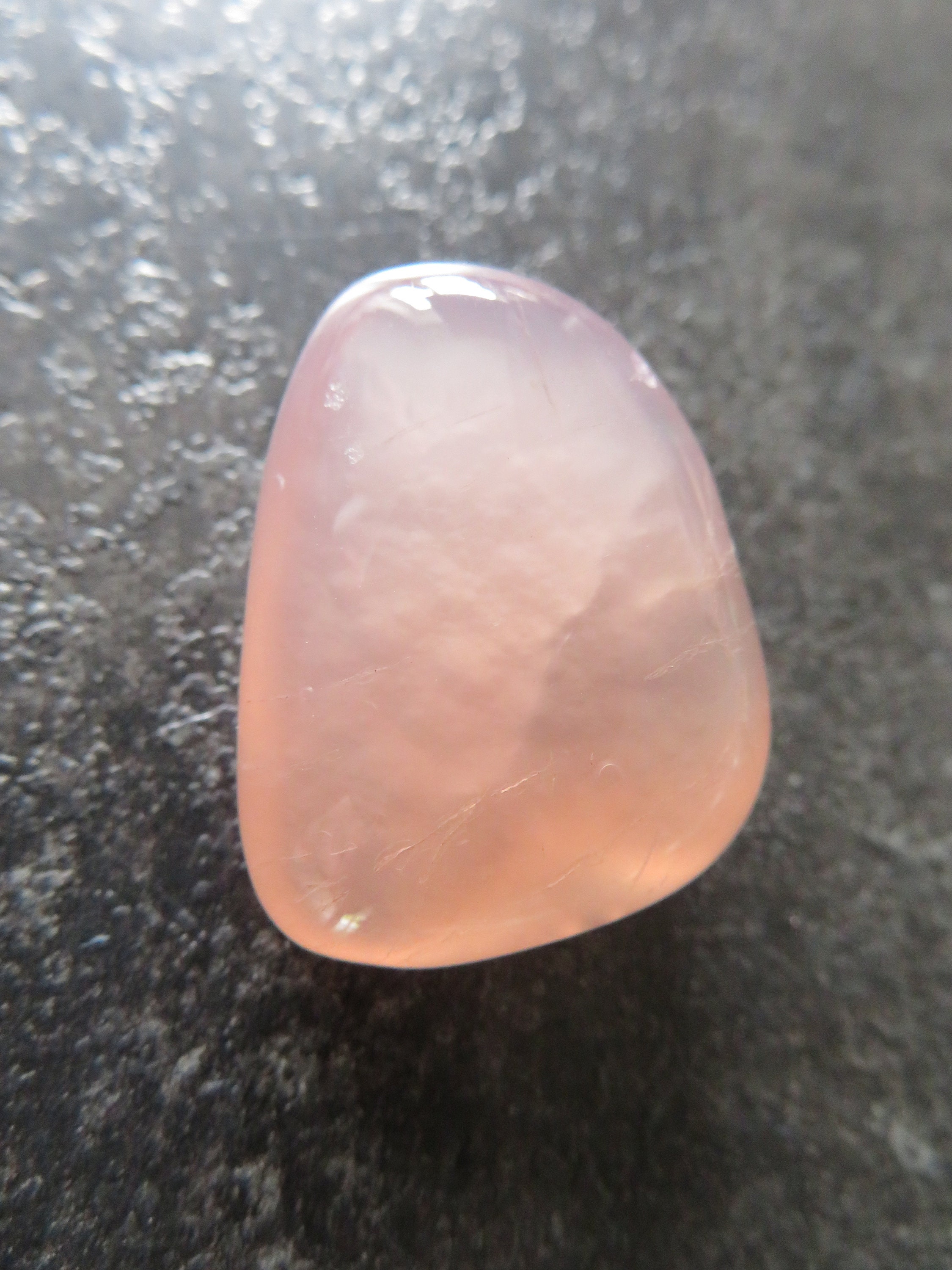 Beautiful Pink Chalcedony (13.6 grams / 30 mm) Tumbled & Polished Stone