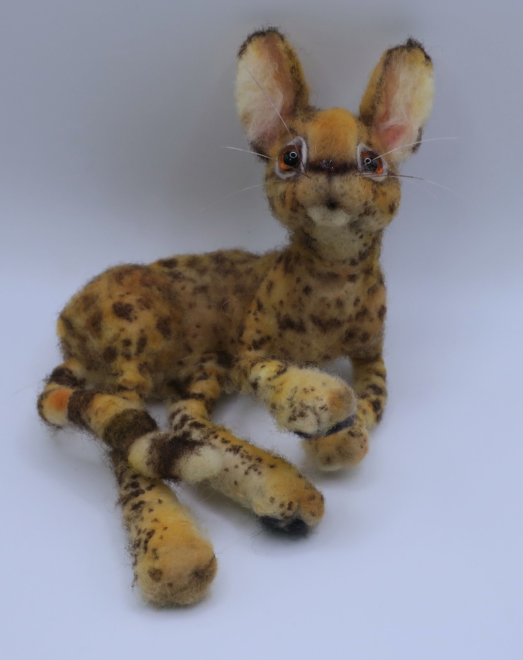羊毛フェルト 猫 サーバルキャット サバンナキャット ハンドメイド