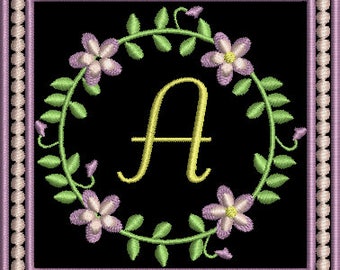 Modern Single letter embroidery monogram. Instant download 11 formats. 4x4 Elegant Font Machine Embroidery Digital Pattern