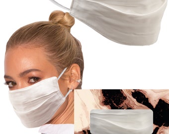 Beverly Hills Silk Face Mask in White